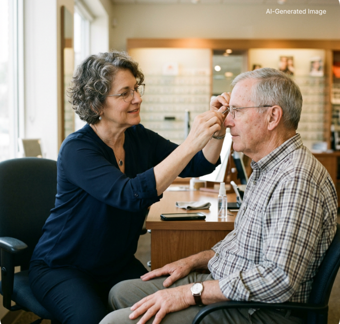 Candid documentary-style lifestyle photograph, warm natural daylight, [eine Ladenbesitzerinein Ladenbesitzer, Anfang 30] and a smiling customer in a [kleine Boutique gemütliches Café Weinladen], (3)