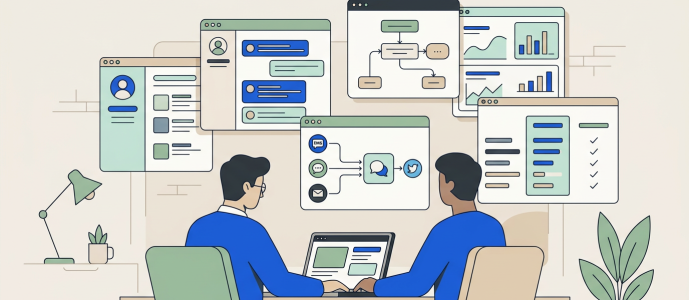 Firefly_Create a clean editorial flat illustration for a blog article about Sinch Engage alte 917922